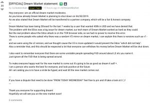 do darknet markets like dream charge for